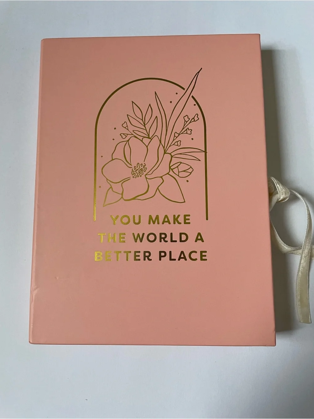 NWT Pink Inspirational Hardcover Journal - You Make The World A Better Place